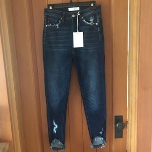 KanCan Rise Destroyed Cropped Skinny Jeans size 5